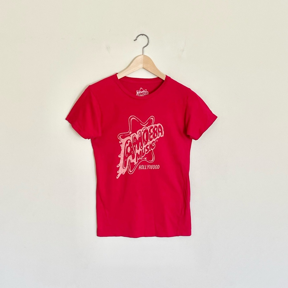 Amoeba Music Hollywood Record Store Graphic Logo Red T Shirt Adult size XS